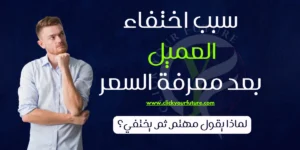 كيفية العمل في التسويق الالكتروني سبب اختفاء العميل بعد معرفة السعر